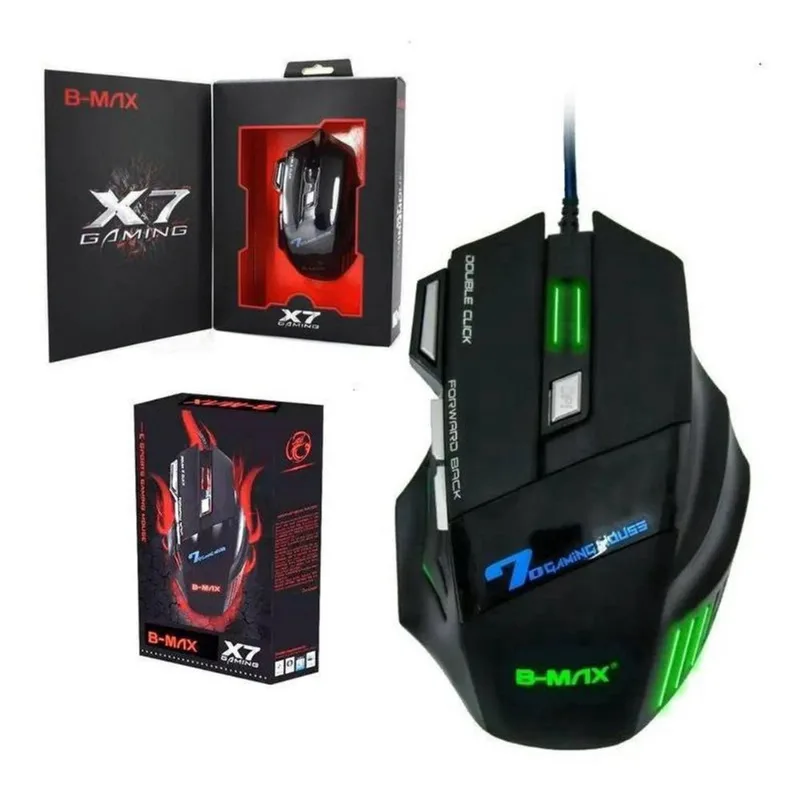 Mouse Gamer Com 7 Botões Gaming pro rgb dpi 2.400 Bmax X7