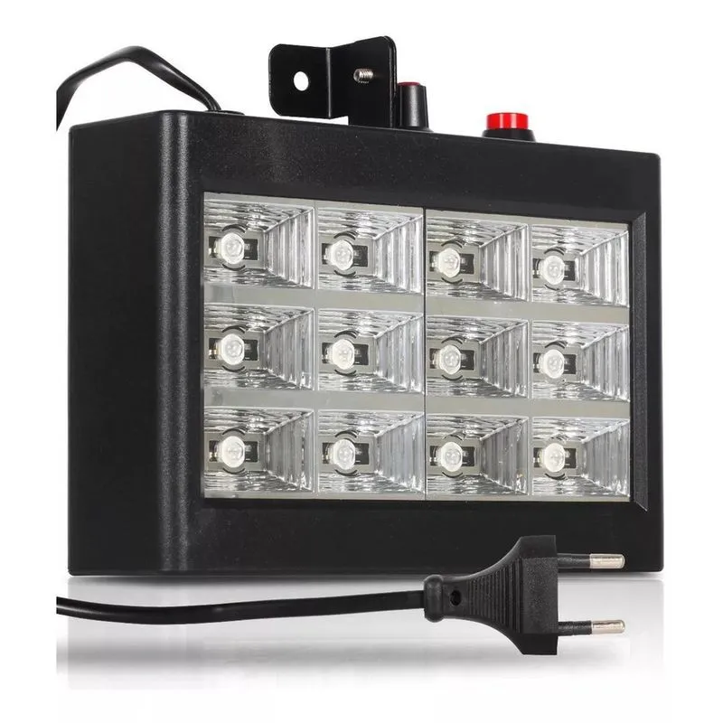 Strobo Ritmico Iluminação 12 Cores Led Rgb Pra Festa Balada