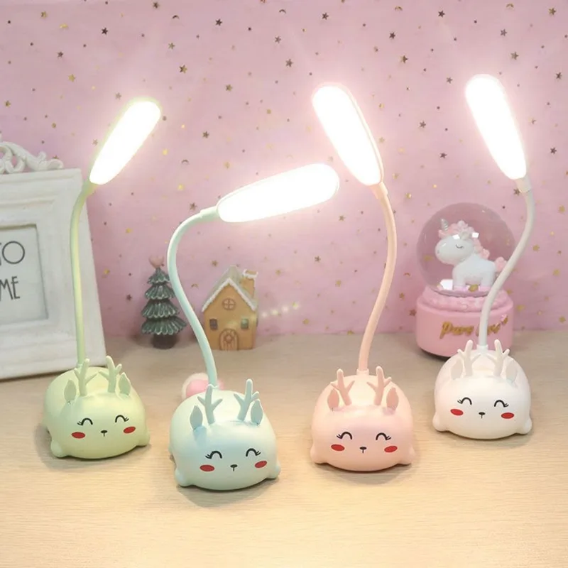 Luminária Abajur Led Usb Recarregável Gatinho Leitura