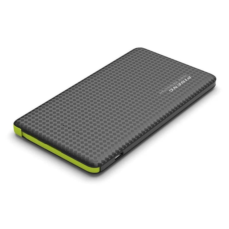 Carregador Portátil Power Bank Slim Pineng 5.000mAh Cabo e Adaptador Embutido Preto