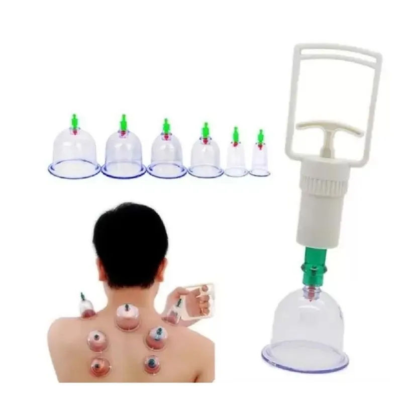 Kit Ventosas Com Bomba Ventosaterapia 6 Copos