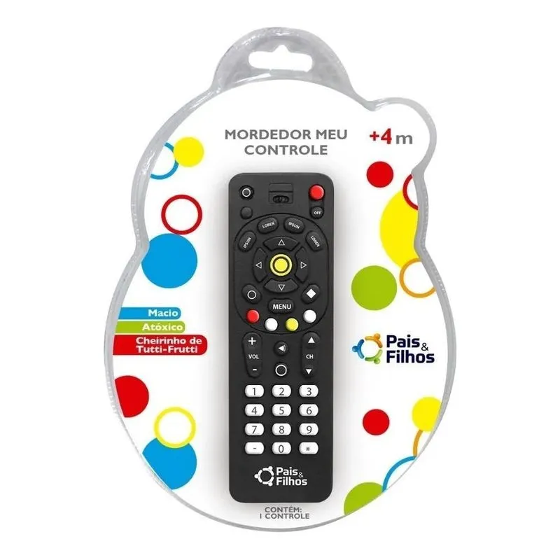 3x Mordedor Infantil Macio Para Bebê Controle Remoto Tv Cor