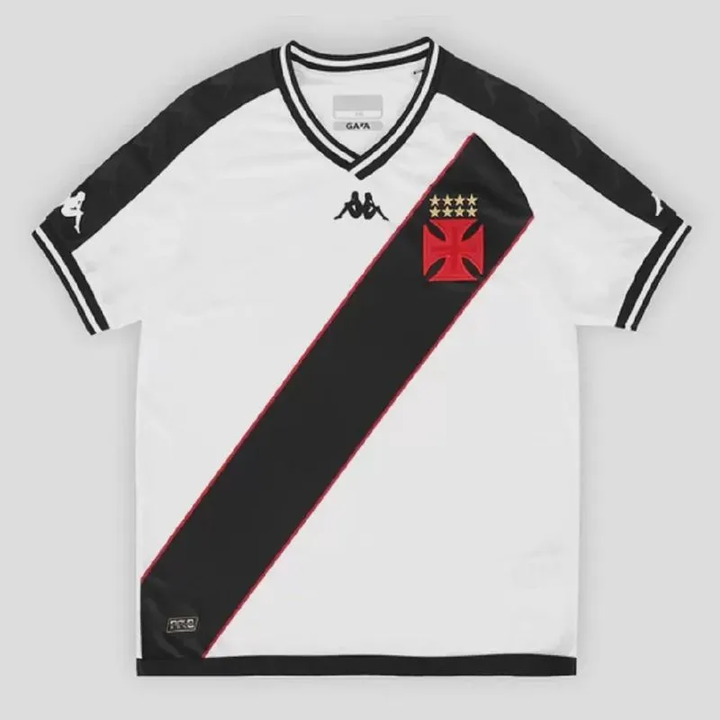 Camisa Vasco Oficial Kappa Infantil ii 24/25 - Branco/Preto