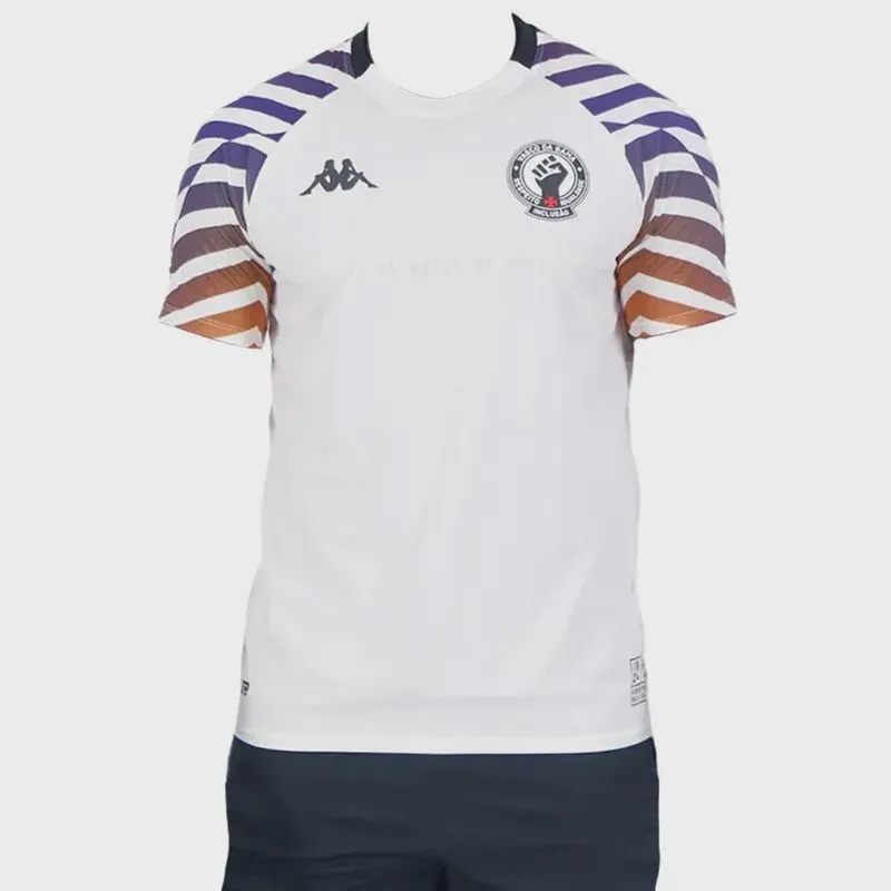 Camisa Vasco Aquecimento Kappa Oficial 24 Masculina - Off White