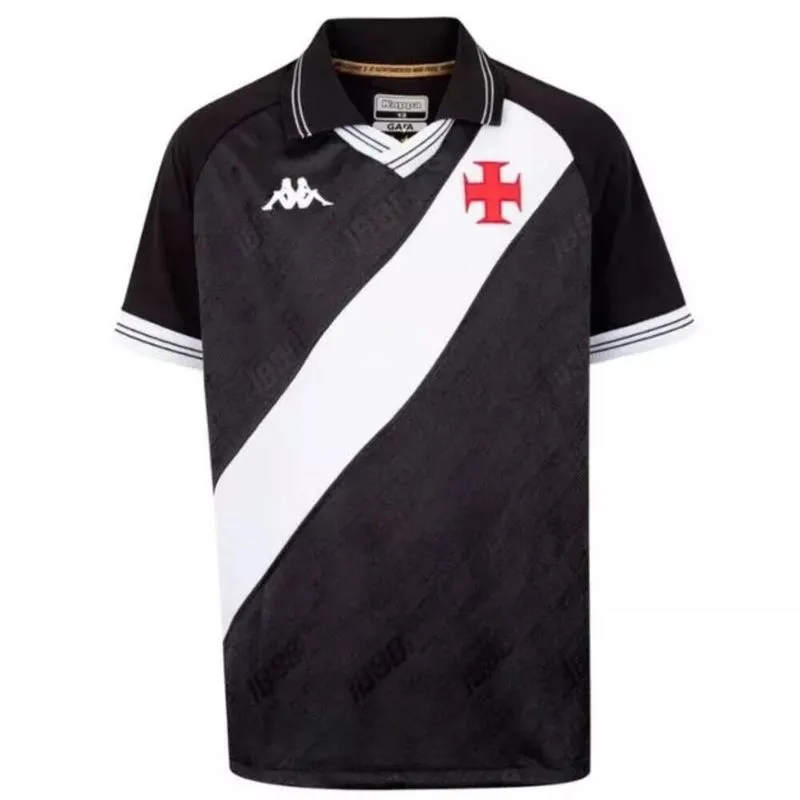Camisa Infantil de Futebol do C.R. Vasco da Gama Home Kappa Preta Camisa de Futebol Infantil do C.R. Vasco da Gama Home Kappa, preta, 8 ANOS
