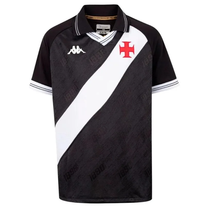 Camisa Infantil de Futebol Vasco 25/26 Kappa Preta, 12 ANOS