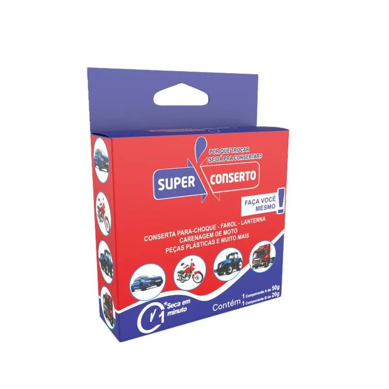 Cola Super Conserto Instantânea Solda Plástica 70g