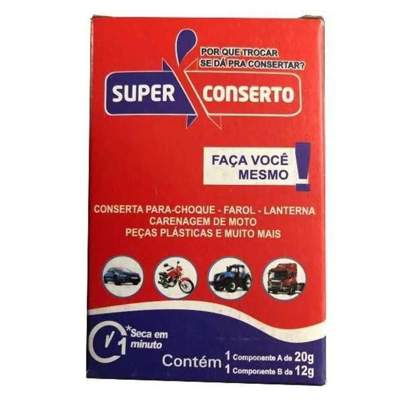 Cola Super Conserto Instantanea Solda Plastica 32g