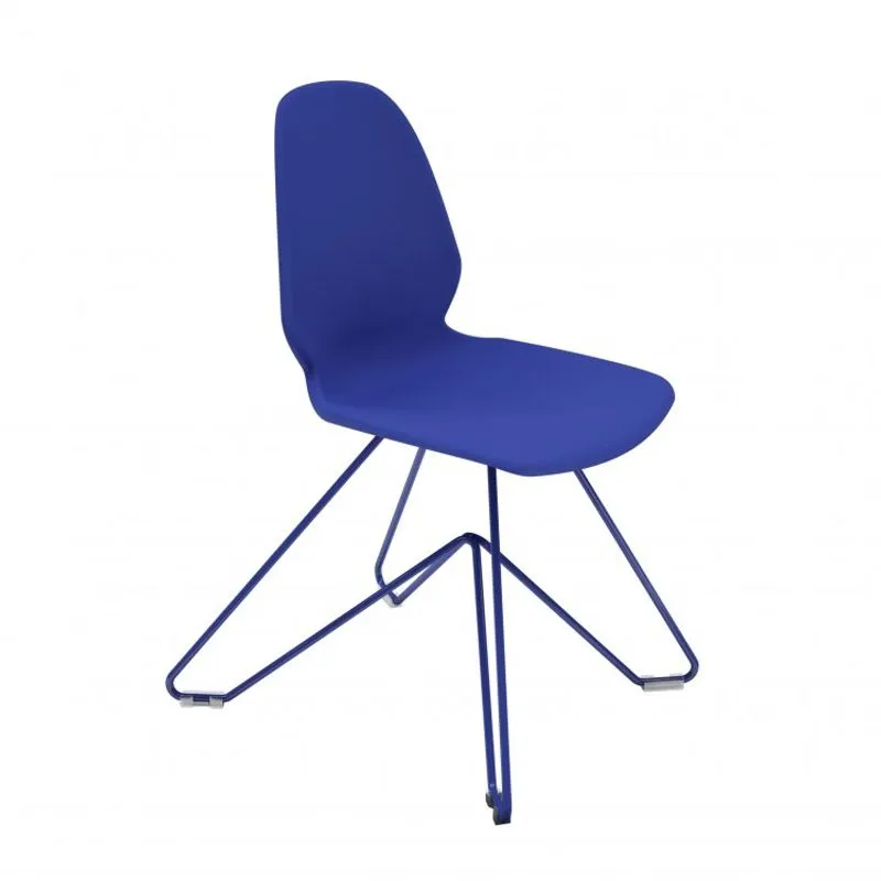 Cadeira Aço e Polipropileno Cloud Spider City Design Abadan Listras Azul