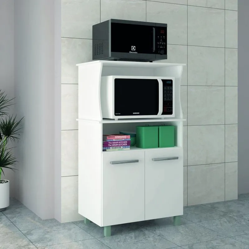 Balcão de Cozinha para Microondas 2 Portas Lucca Darmovel Branco