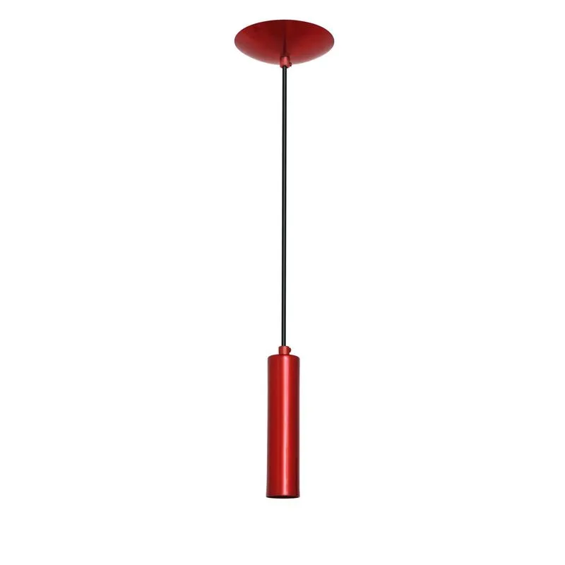 Pendente Tubular 20cm Vermelho Verniz