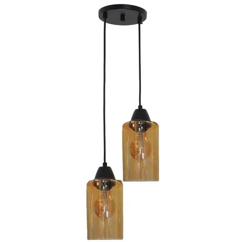 Pendente Duplo Cilíndrico Âmbar