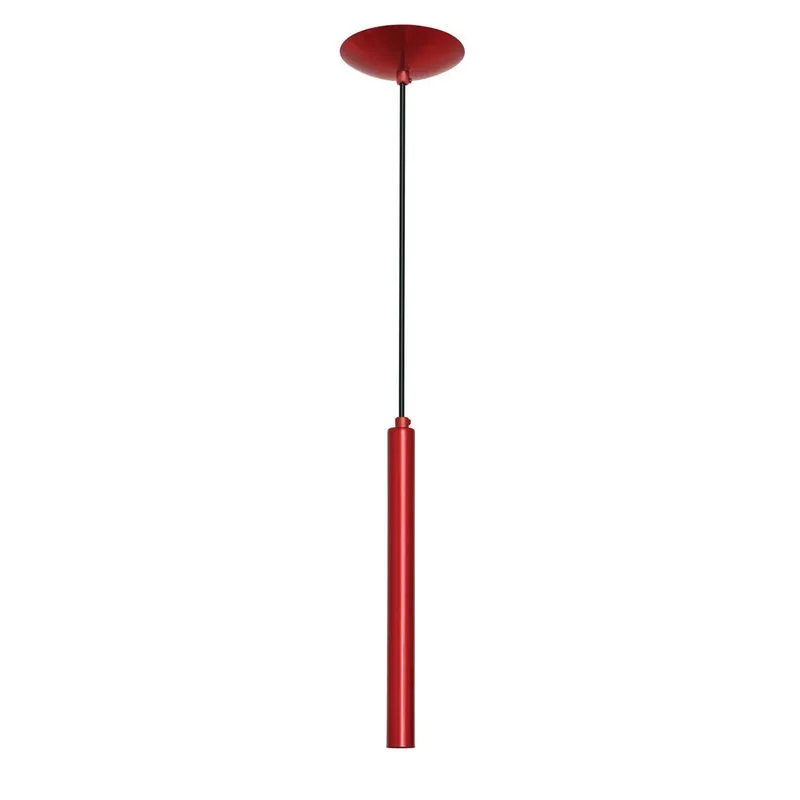 Pendente Tubular Vermelho Verniz