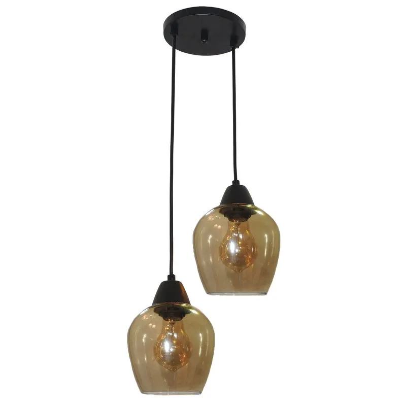 Pendente Duplo Oval Fume