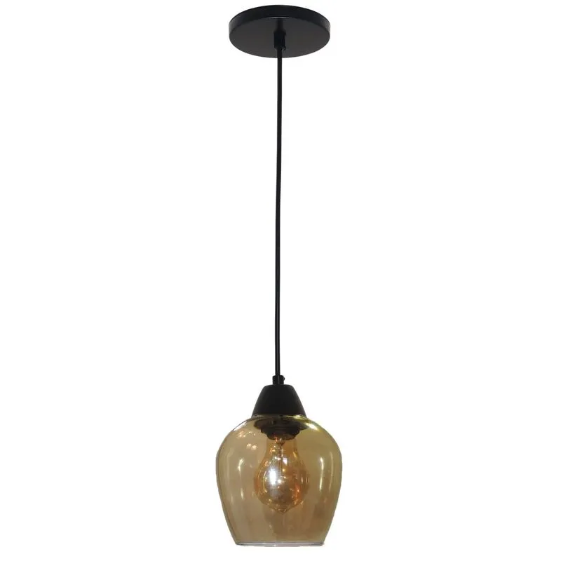 Pendente Oval de Vidro Fume