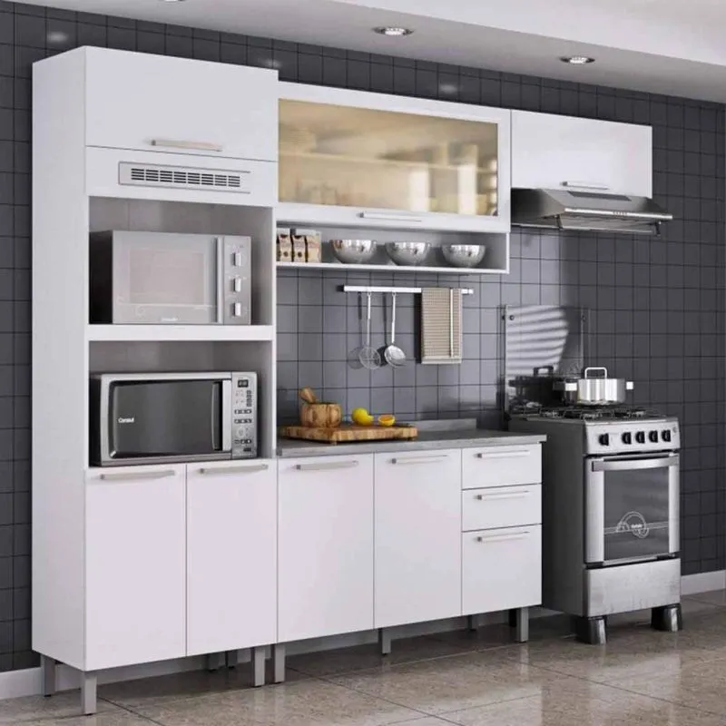 Cozinha Completa 4 peças com Fogão 4 Bocas com Acendimento Automático Luana FL Itatiaia Branco