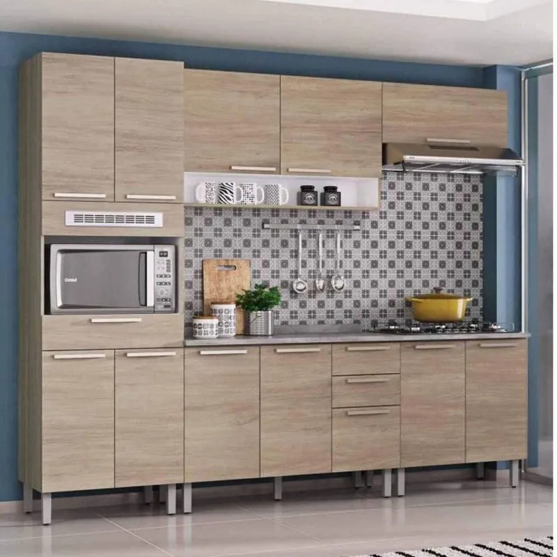 Cozinha Completa 5 Peças com Cooktop 5 Bocas Bruna CA Itatiaia Carvalho Hanover