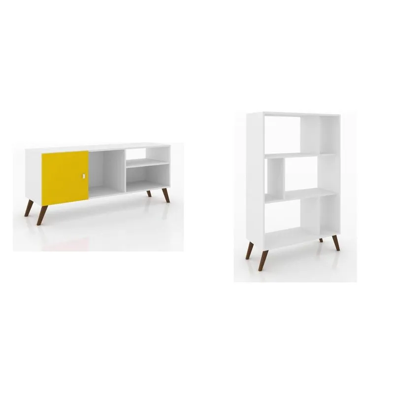 Sala de Estar Completa MadeiraMadeira com Estante e Rack 380789 Branco