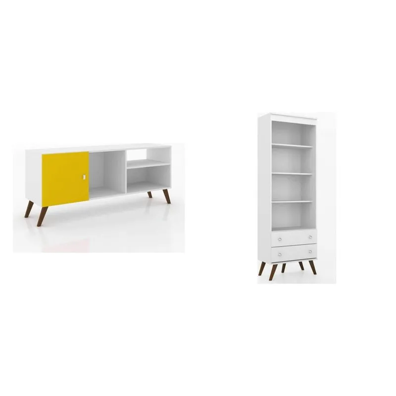 Sala de Estar Completa MadeiraMadeira com Estante e Rack 380790 Branco