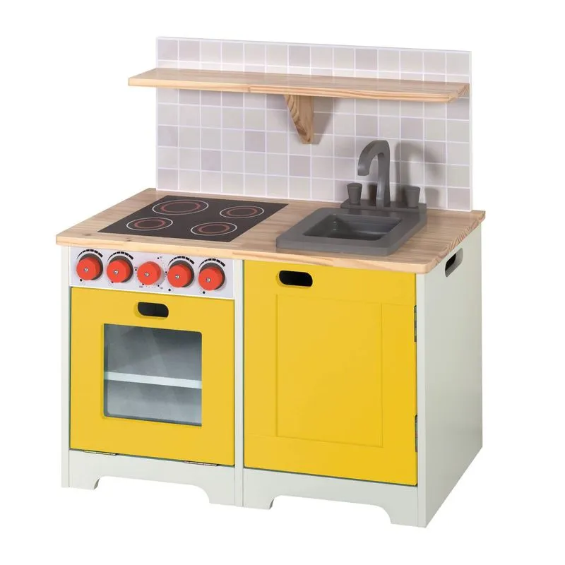 Mini Móvel Infantil Bancada de Cozinha com Pia e Fogão Branco Espresso Móveis