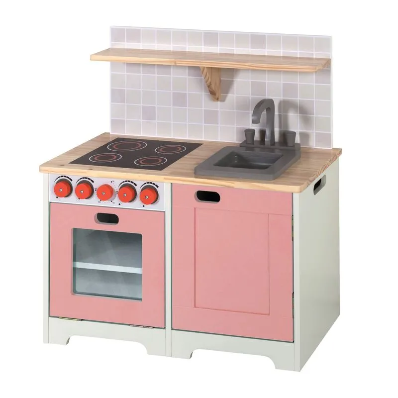 Mini Móvel Infantil Bancada de Cozinha com Pia e Fogão Branco Espresso Móveis