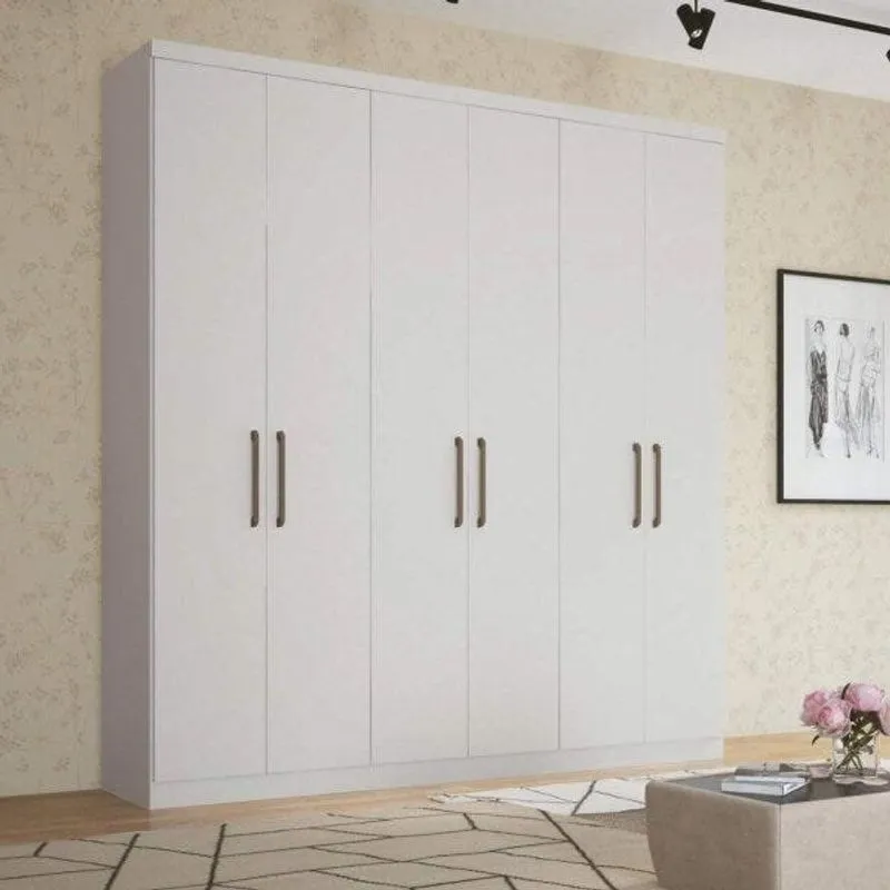 Guarda-roupa Casal 6 Portas 3 Gavetas Manaus 6.3 Santos Andirá Branco