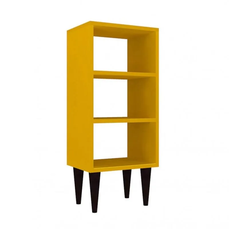 Nicho Decorativo Teka com Pé Cone Bramov Móveis Amarelo