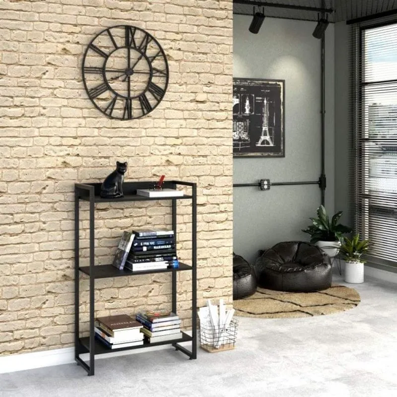 Estante Multiuso 3 Prateleiras 60cmx104cm Dynamica Compace Preto Onix