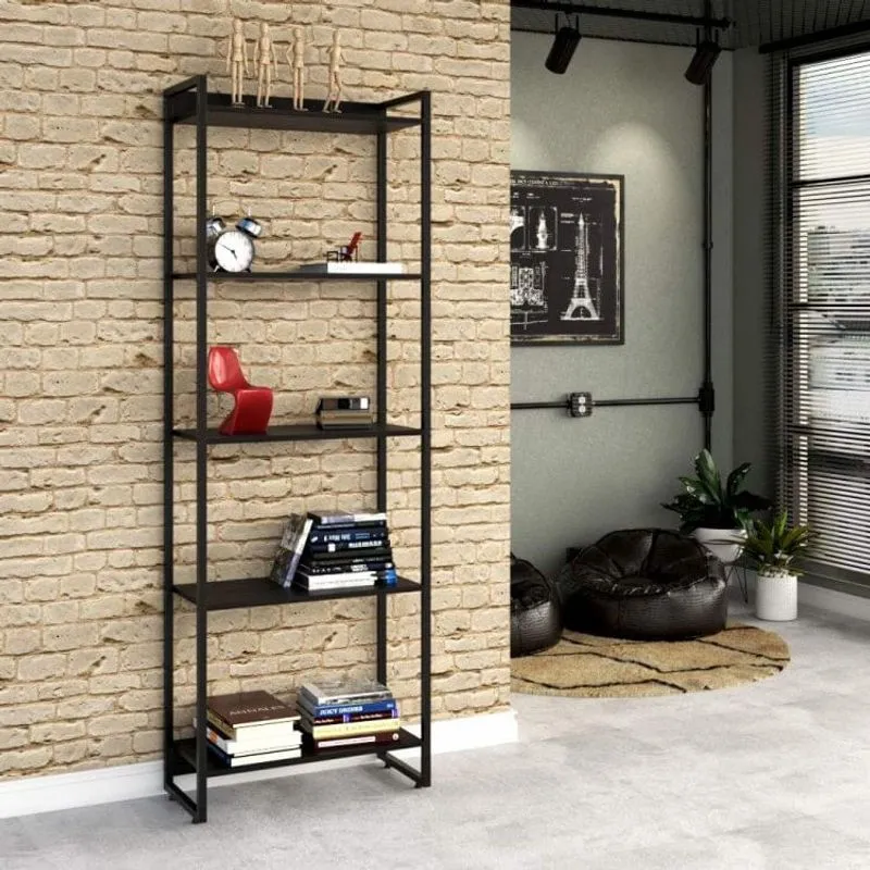 Estante Multiuso 5 Prateleiras 60cmx187cm Dynamica Compace Preto Onix