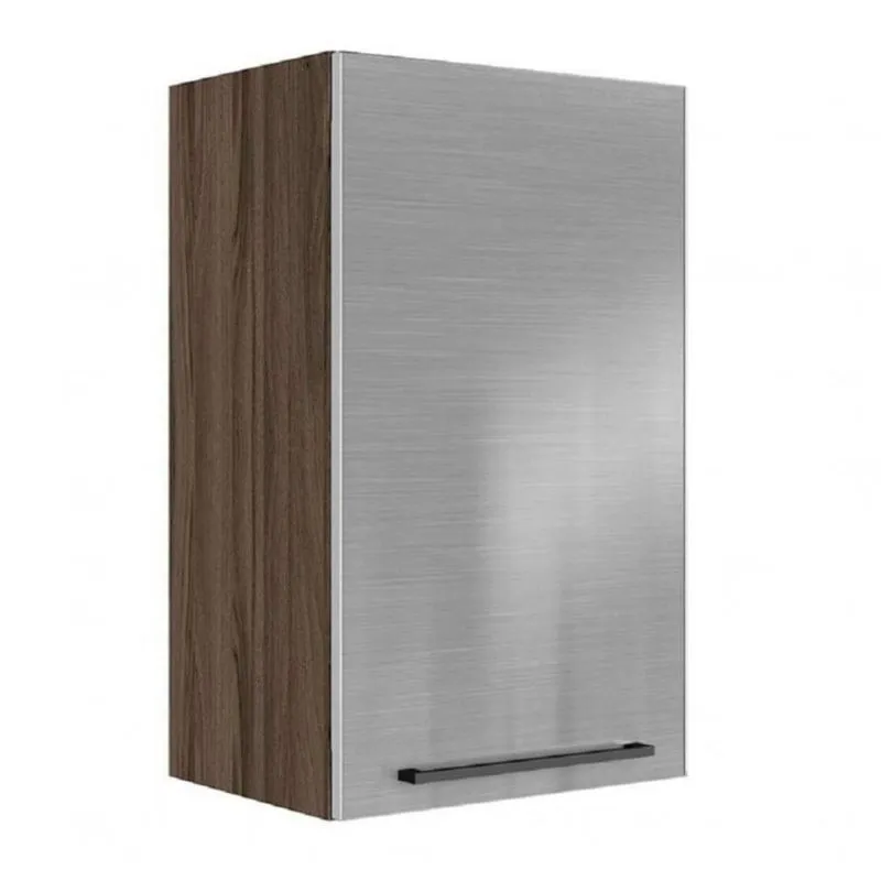 Armário Aéreo 1 Porta 40cm Lado Esquerdo Gourmet G3 Itatiaia Nogal Terracota/Aço Inox