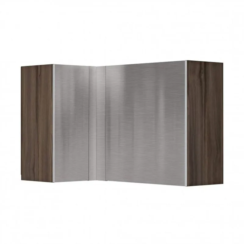 Armário de Canto 2 Portas Gourmet G3 Itatiaia Nogal Terracota/Aço Inox