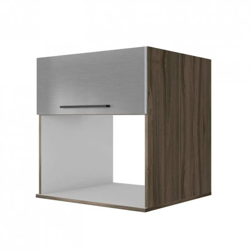 Armário para Cozinha 1 Porta 1 Nicho Gourmet G3 Itatiaia Nogal Terracota/Aço Inox