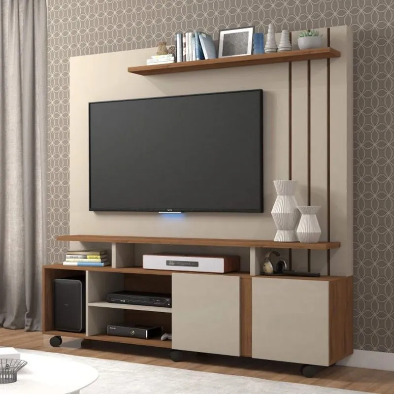 Estante Home Para TV até 47 Polegadas 2 Portas Valência Permobili Off White/Savana