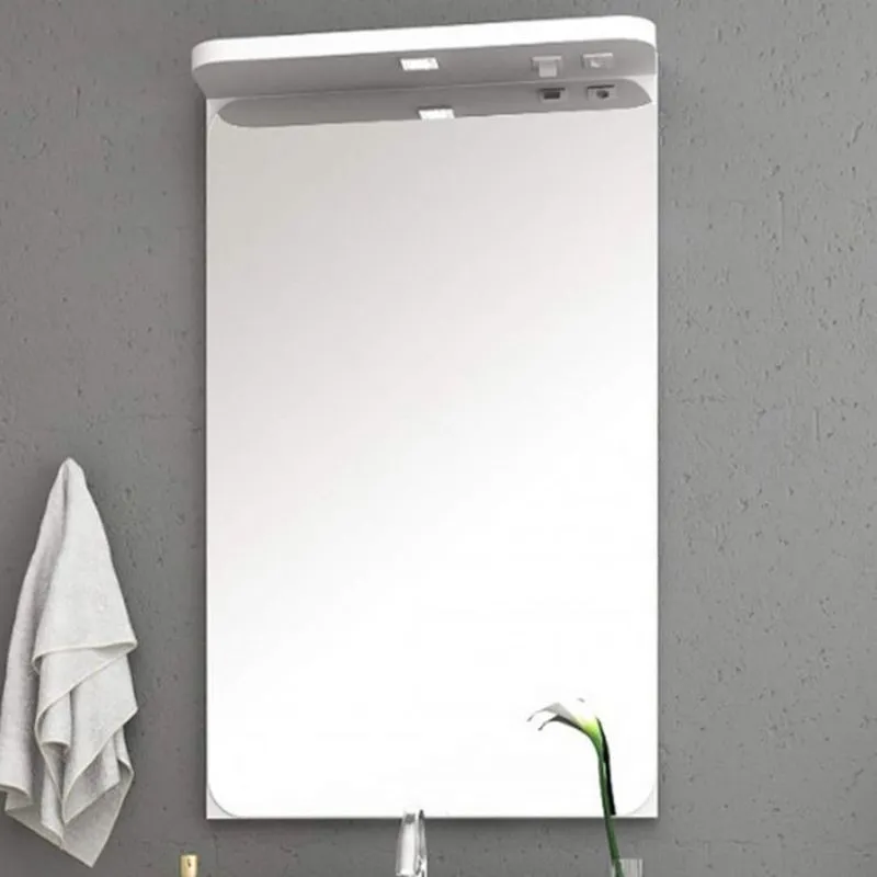 Espelheira com Painel 60cm com Tomada e LED Móveis Bosi Branco