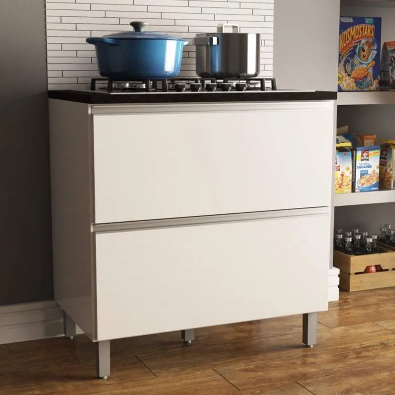 Balcão para Cooktop 1 Porta 1 Gaveta Evidence Poliman Branco
