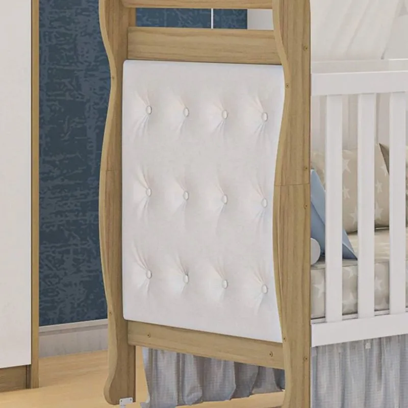Kit Capitonê Berço 2 Peças Maria Móveis Peroba Branco