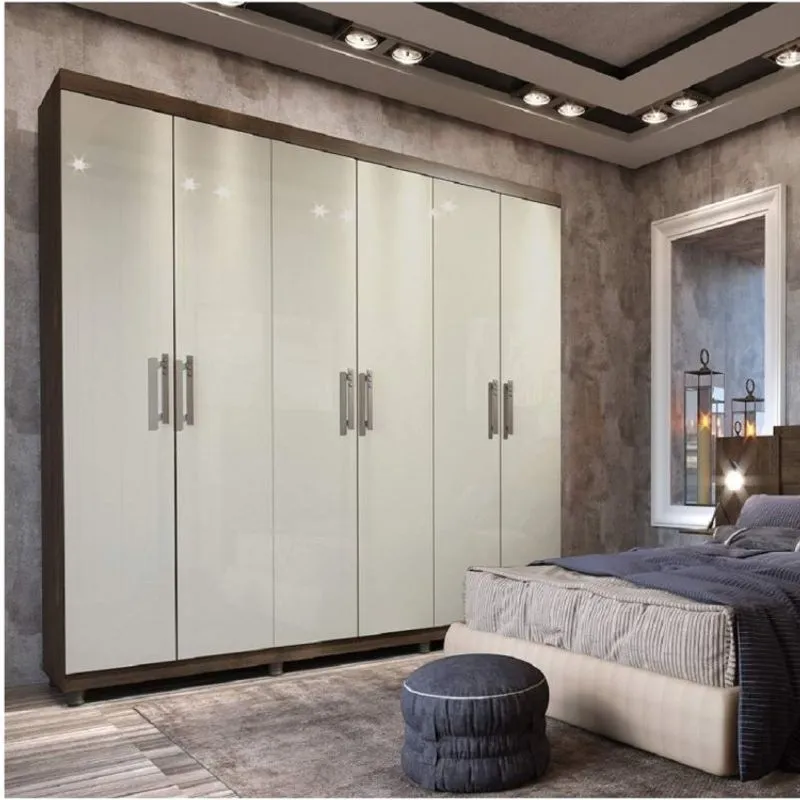 Guarda Roupa Casal 6 Portas 3 Gavetas Olimpo Tcil Móveis Off White