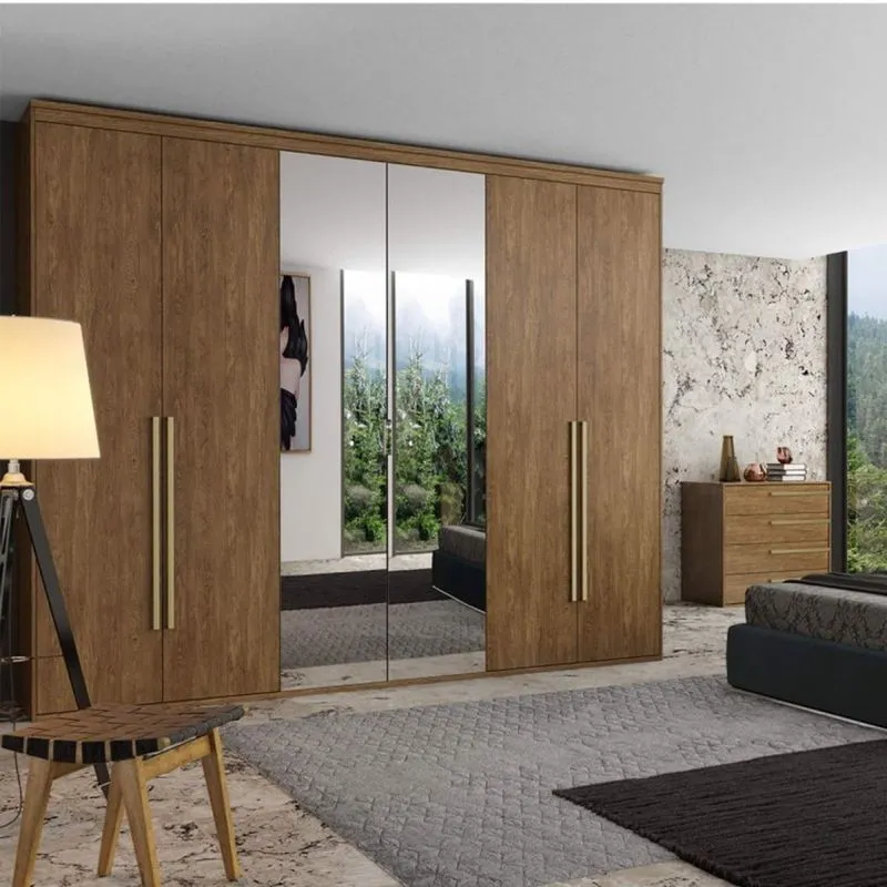 Guarda Roupa Casal com Espelho 6 Portas 6 Gavetas 267cm Originale Belmax Álamo