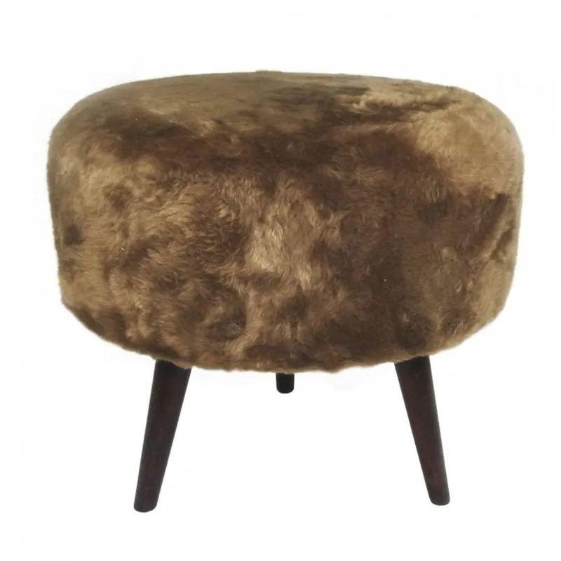 Puff Decorativo Base em Madeira Tecno Mobili Marrom/Castanho