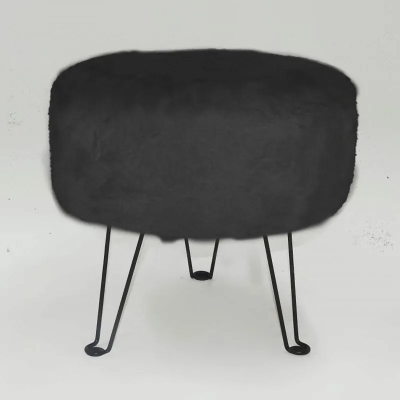 Puff Decorativo Base em Metal Tecno Mobili Preto