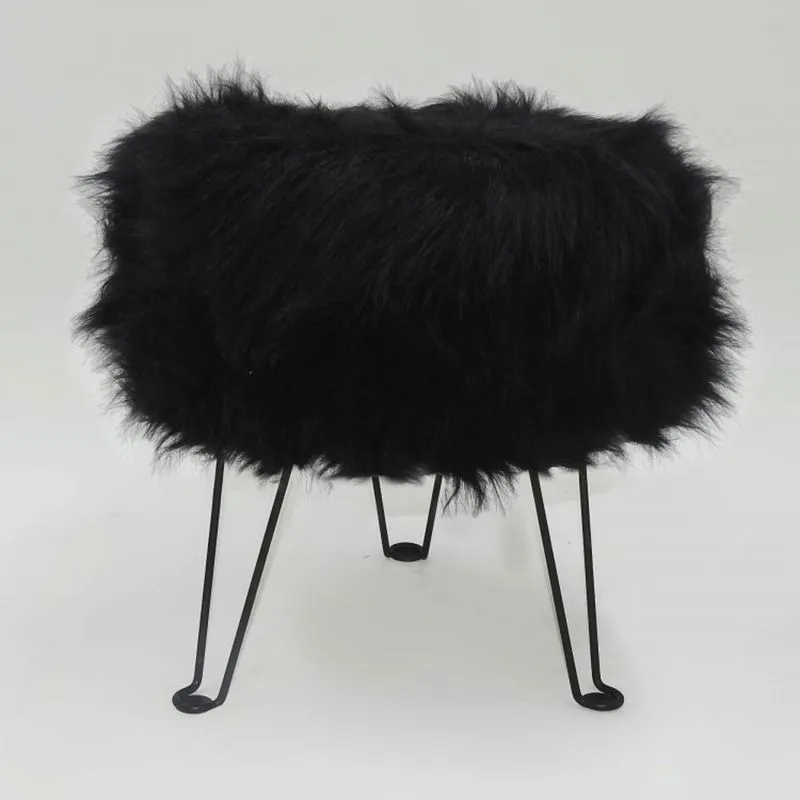 Puff Decorativo Base em Metal Tecno Mobili Preto