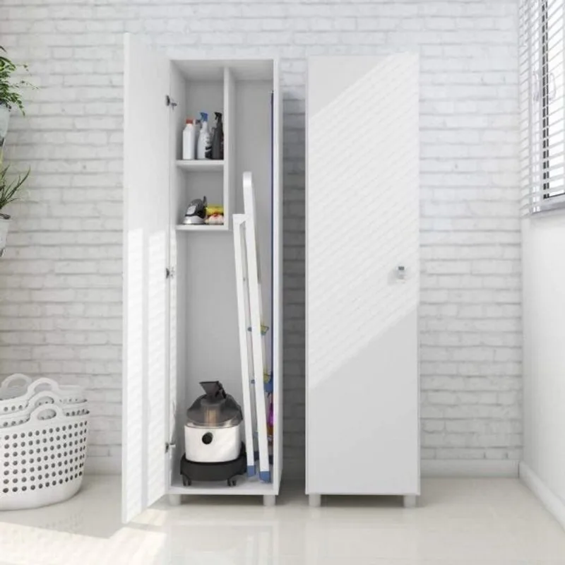 Armário Multiuso 1 Porta Cozinha/Área de Serviço Branco Branco