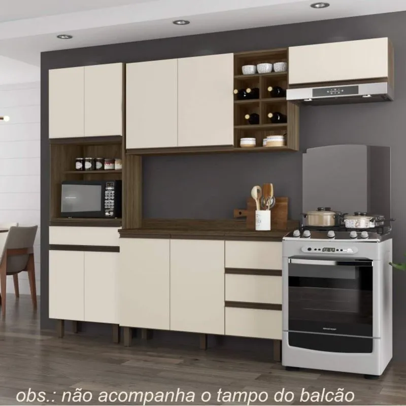 Cozinha Bela Belaflex Carvalho Berlim/Off White