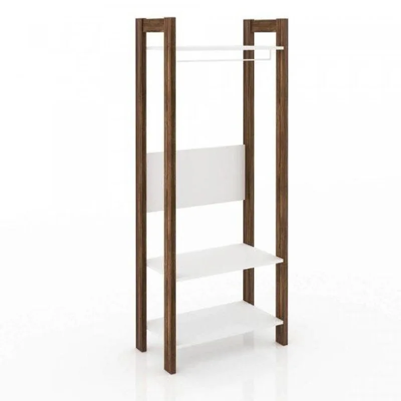 Módulo para Closet com Cabideiro Az Branco/Nogal Branco/Nogal