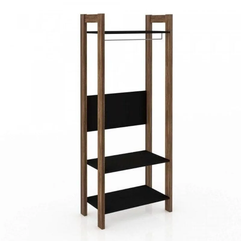 Módulo para Closet Aberto Az Preto/Nogal Preto/Nogal