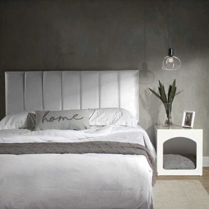 Cabeceira Casal Estofada Uvaia CabeCasa MadeiraOriginals Branco Branco