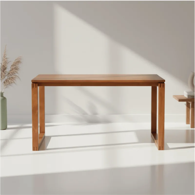 Mesa de Jantar 4 Lugares Retangular Madeira Maciça Craft Marrom/Garapa Garapa