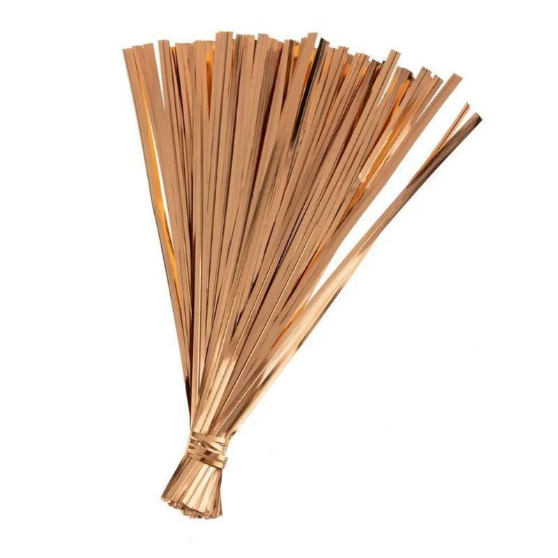 Lacre Fecho Metalizado 7mmx30cm Rosê Gold - 100 Un