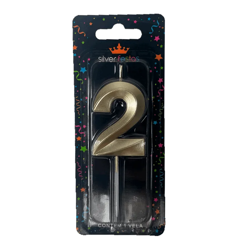 VELA DESIGN 5CM DOURADA N.2 VDD02 ÚNICA
