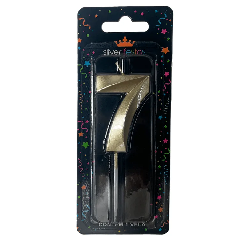VELA DESIGN 5CM DOURADA N.7 VDD07 ÚNICA